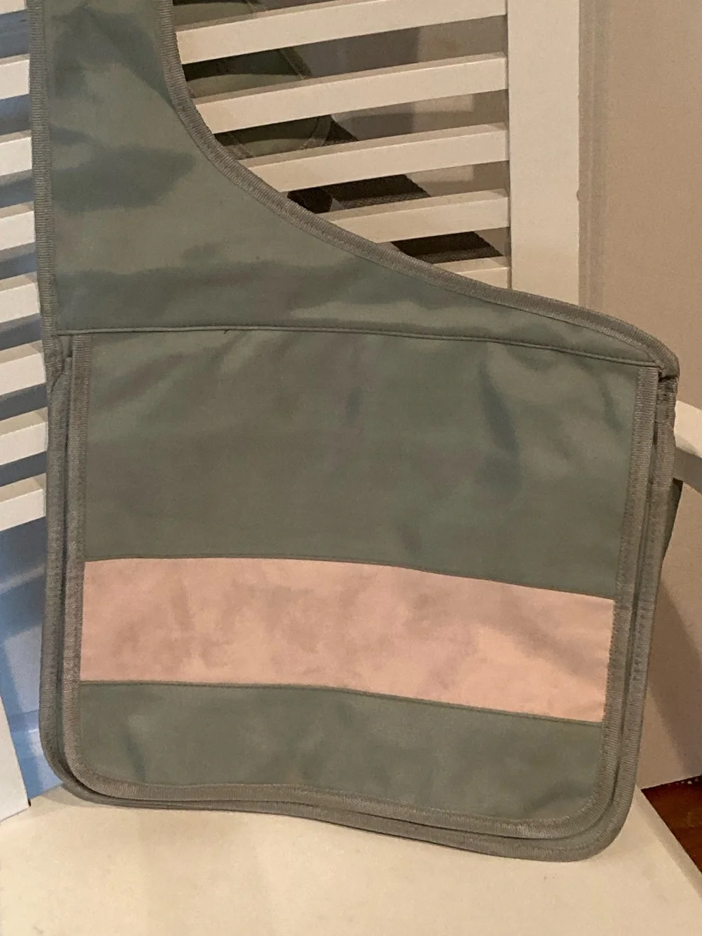 Gray & Blush Striped Massager Bag